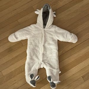 Cozy Fleece Winter Bunny Onesie for Babies 9 month